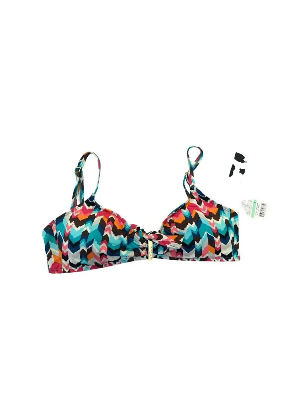 La Blanca Womens Bikini Top Size 8 Adjustable Halter Colorful Abstract